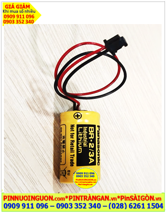 Panasonic BR-2/3A (Zắc DF1.35); Pin nuôi nguồn Panasonic BR-2/3A lithium 3v 2/3A 1200mAh, Xuất xứ NHật 